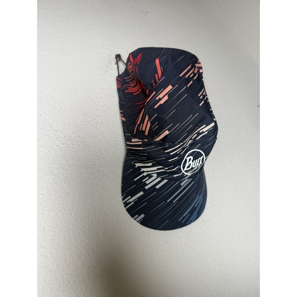 Buff Pro Run Cap Blue Multi UPF 50+ Reflective One Size Adjustable Buff Hat - Picture 3 of 9